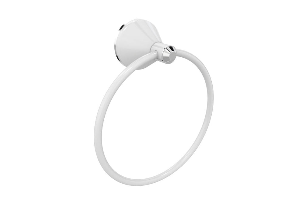 PAR Taps Forme Towel Ring Holder - Chrome / White (E27.031.1.03)