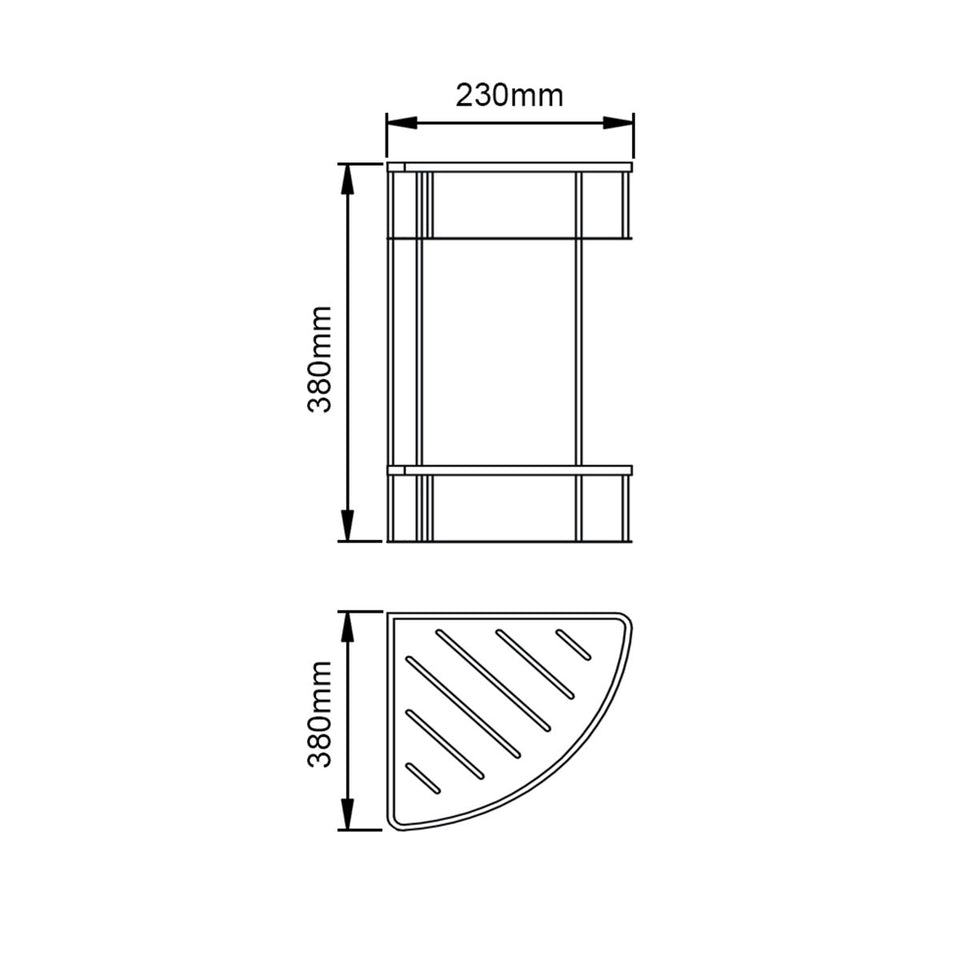 Chrome Stainless Steel 2 Tier Shower Caddy Shelf (CH6117.TR)