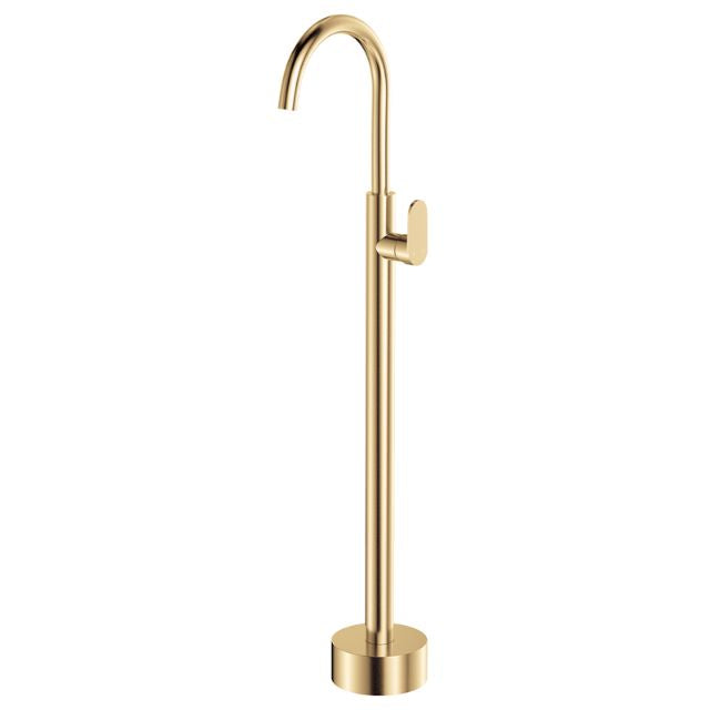 Fienza Empire Slim Floor Mounted Basin/bath Mixer Urban Brass