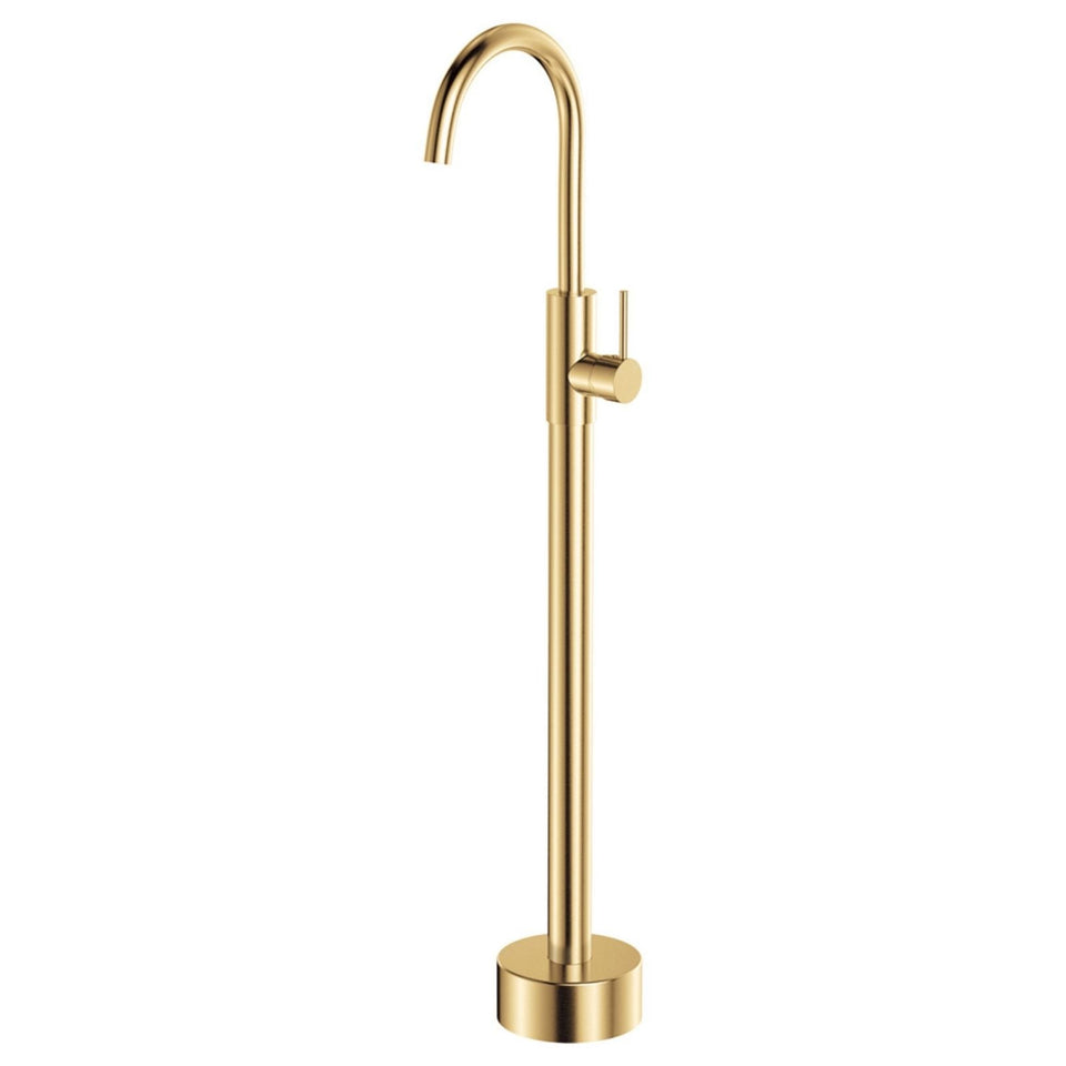 Fienza Kaya Floor Mounted Bath Mixer Urban Brass