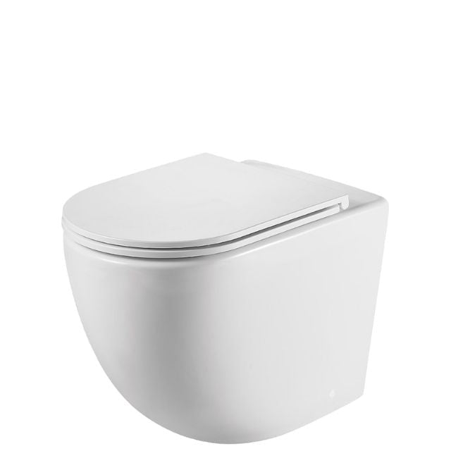 Fienza Koko Tornado Flush Wall-Faced Toilet Suite With Slim Seat Matte White GEBERIT Sigma In-Wall Internal - P-Trap