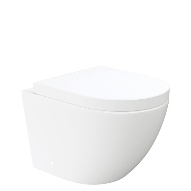 Fienza Koko Tornado Flush Wall Hung Toilet Suite Gloss White - Pan + Seat Only (Cistern Not Included)