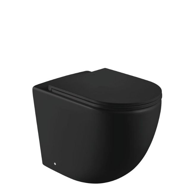 Fienza Koko Tornado Wall-Faced Toilet Suite Matte Black GEBERIT Sigma In-Wall Internal - S-Trap