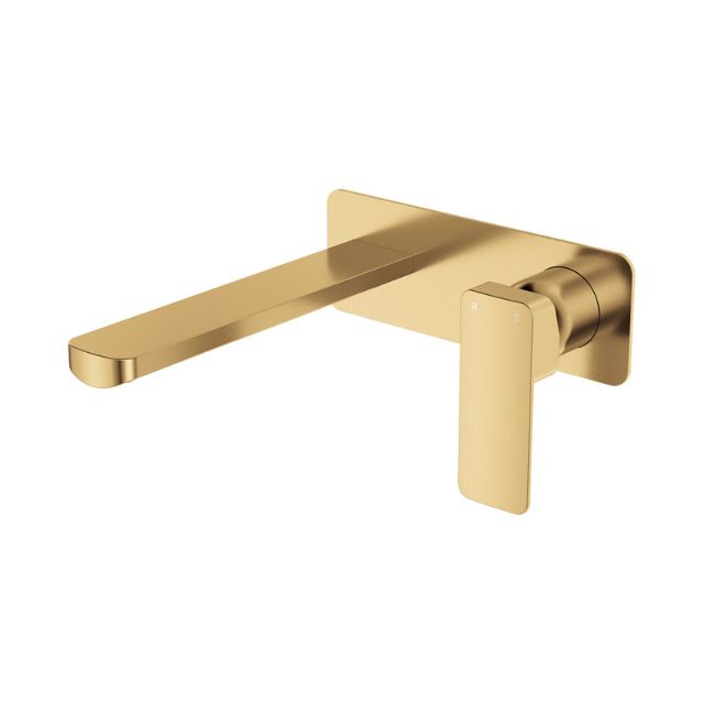 Fienza Tono Basin/Bath Wall Mixer Set Outlet Large Rectangular Plate Urban