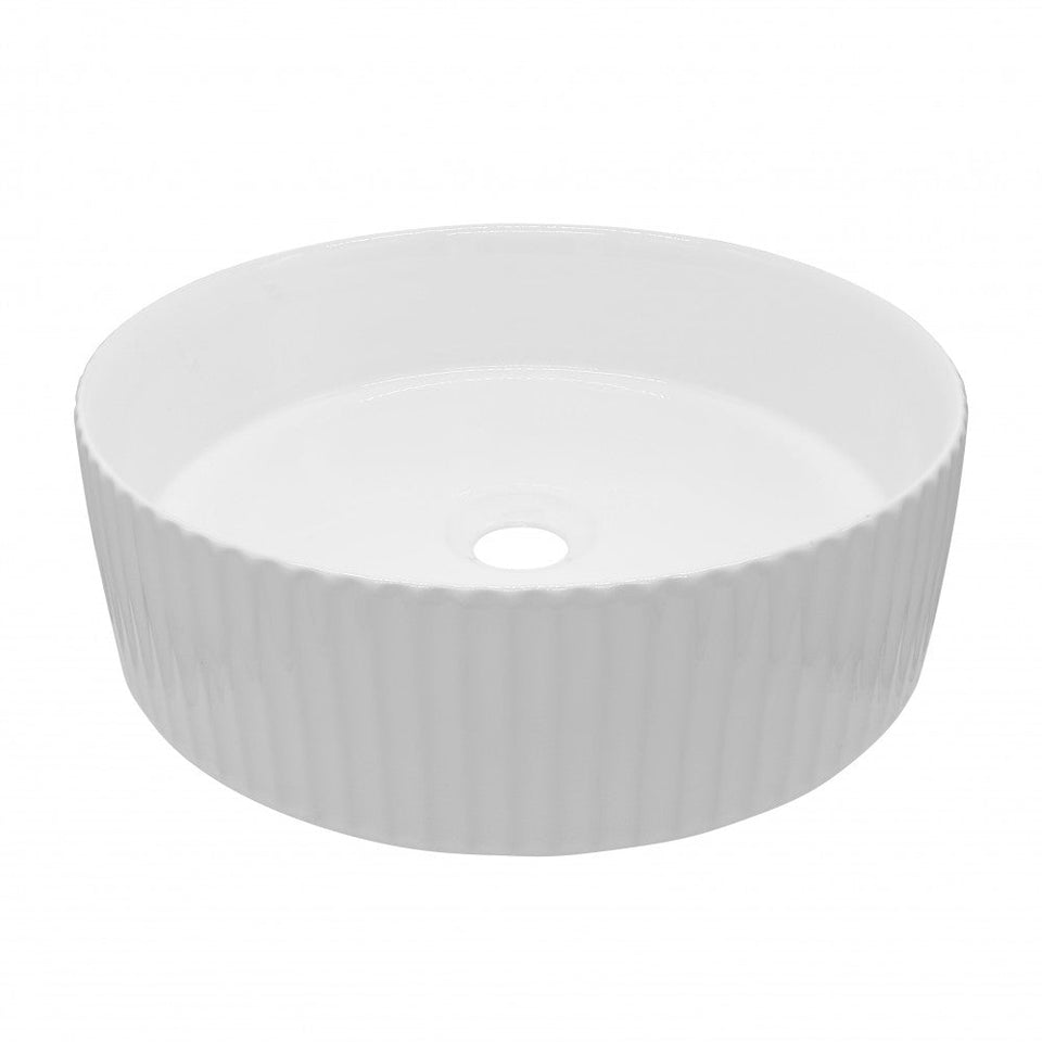 Arcisan Fluut Round Above Counter Basin - Matte White (FLO4650 .MW)