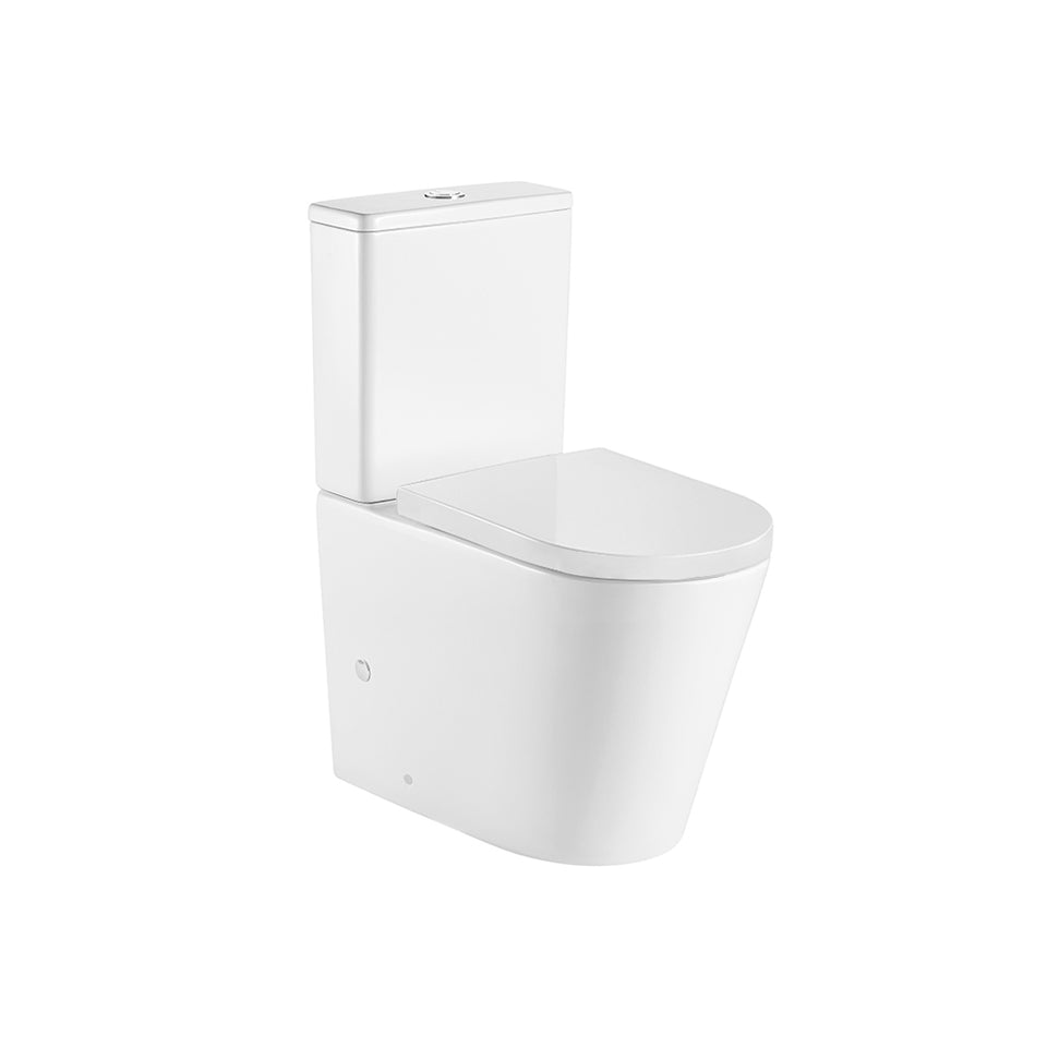Turner Hastings Fino WhisperFlush Gloss White Close Coupled Back to Wall Toilet Suite with Thick Seat (FT410BTW-GW-K)