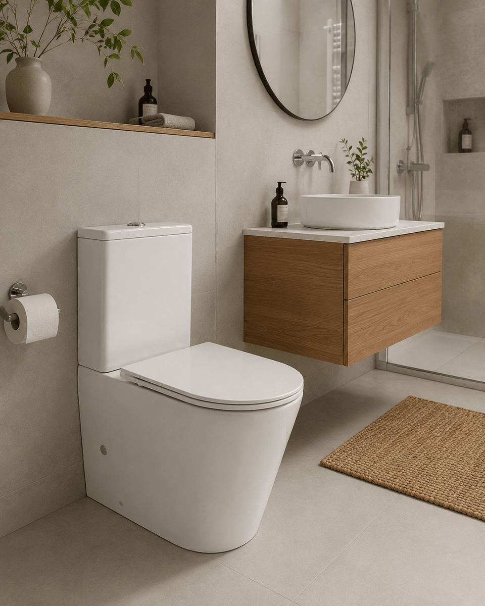 Turner Hastings Fino WhisperFlush Gloss White Close Coupled Back to Wall Toilet Suite with Thin Seat (FT400BTW-GW-N)