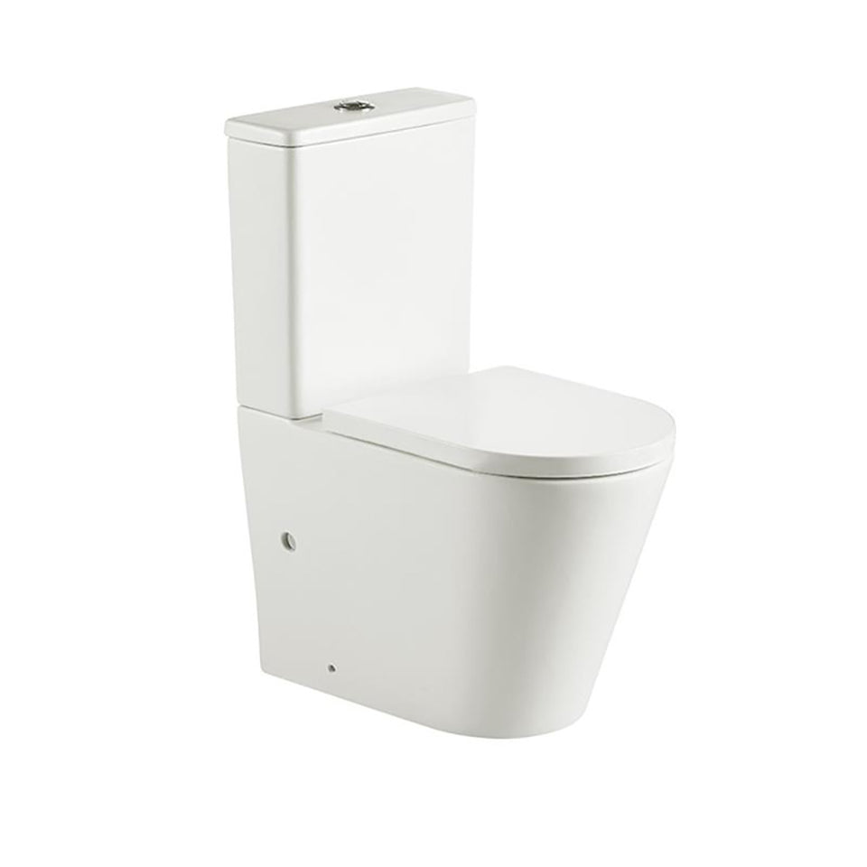 Turner Hastings Fino WhisperFlush Matte White Close Coupled Back to Wall Toilet Suite with Thick Seat (FT403BTW-MW-K)