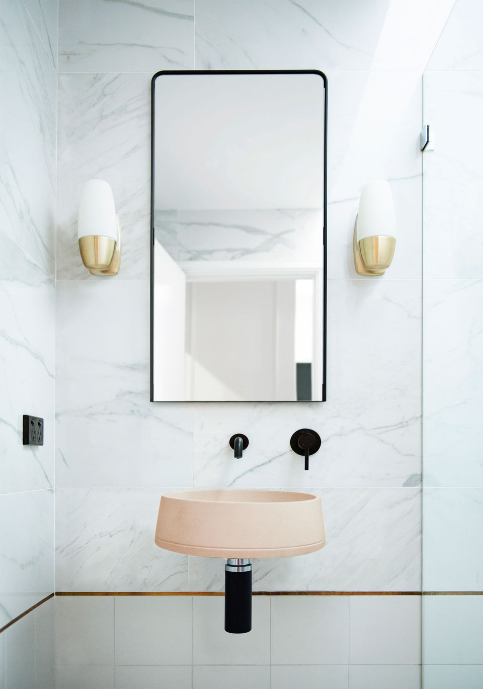 Nood Co Funl Basin - Wall Hung (Pastel Peach)