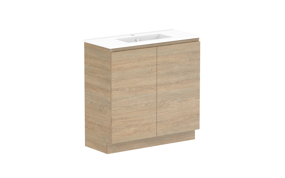 ADP Glacier Lite Ceramic Top Ensuite Trio Vanity - 900mm Centre Bowl (GLLEDT0900WKCCE)