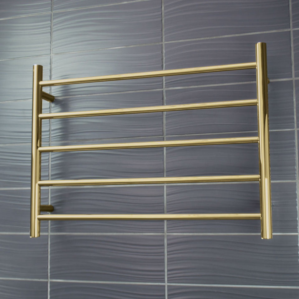 Radiant Heated Round Ladder 750 x 550 mm Brushed Gold (GLD-RTR03) 2