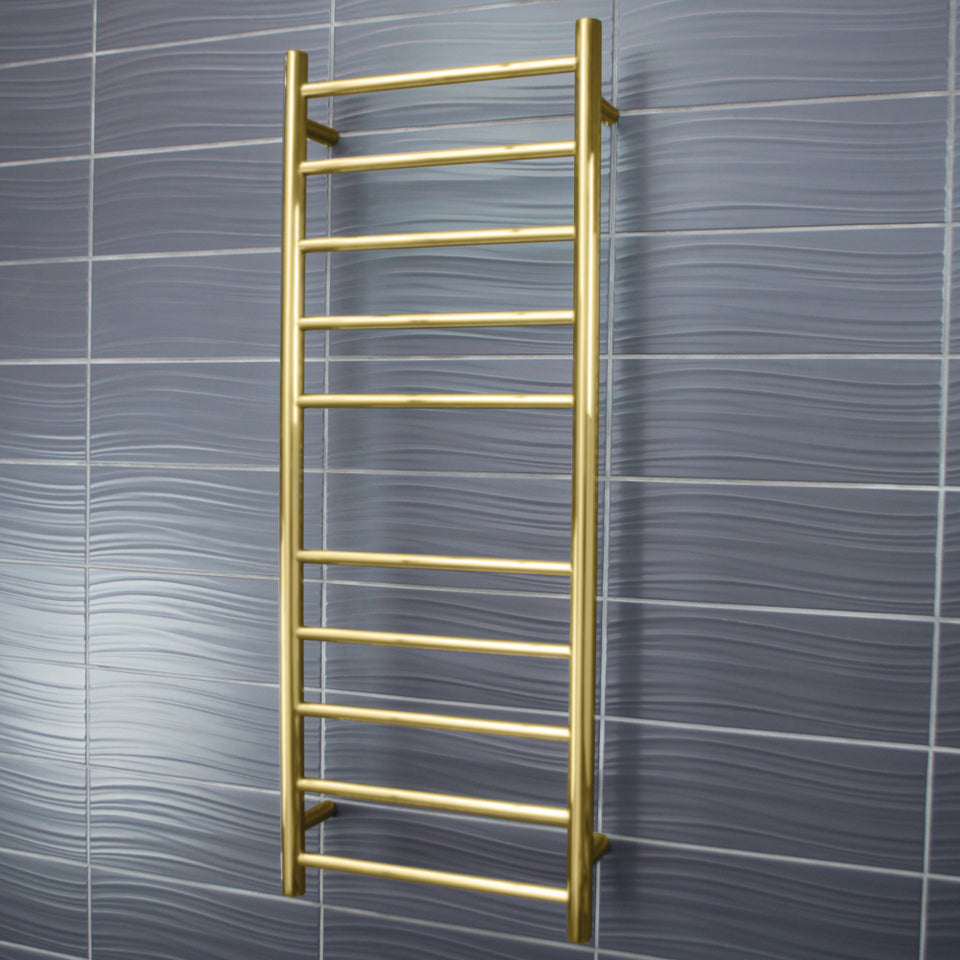 Radiant Heated Round Ladder 430 x 1100 mm Brushed Gold (GLD-RTR430) 3