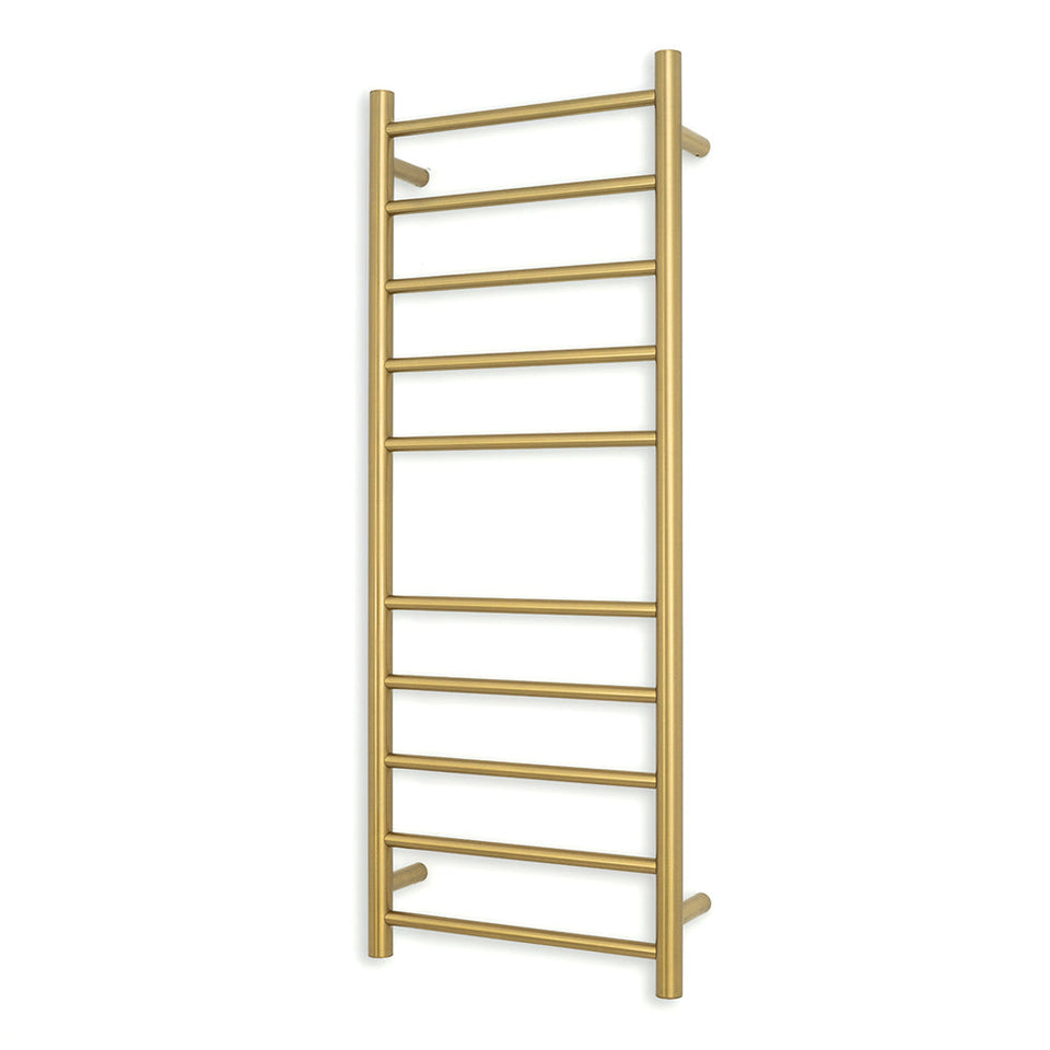 Radiant Heated Round Ladder - Brushed Gold / 430x1100mm / Bottom Right (GLD-RTR430RIGHT)