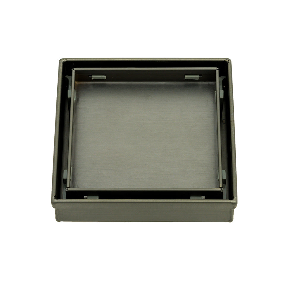 Radiant Square Tile Insert Floor Grate (Gun Metal Grey) 100mm x 100mm (74mm Outlet) (316-GMG-RGS-100-74)