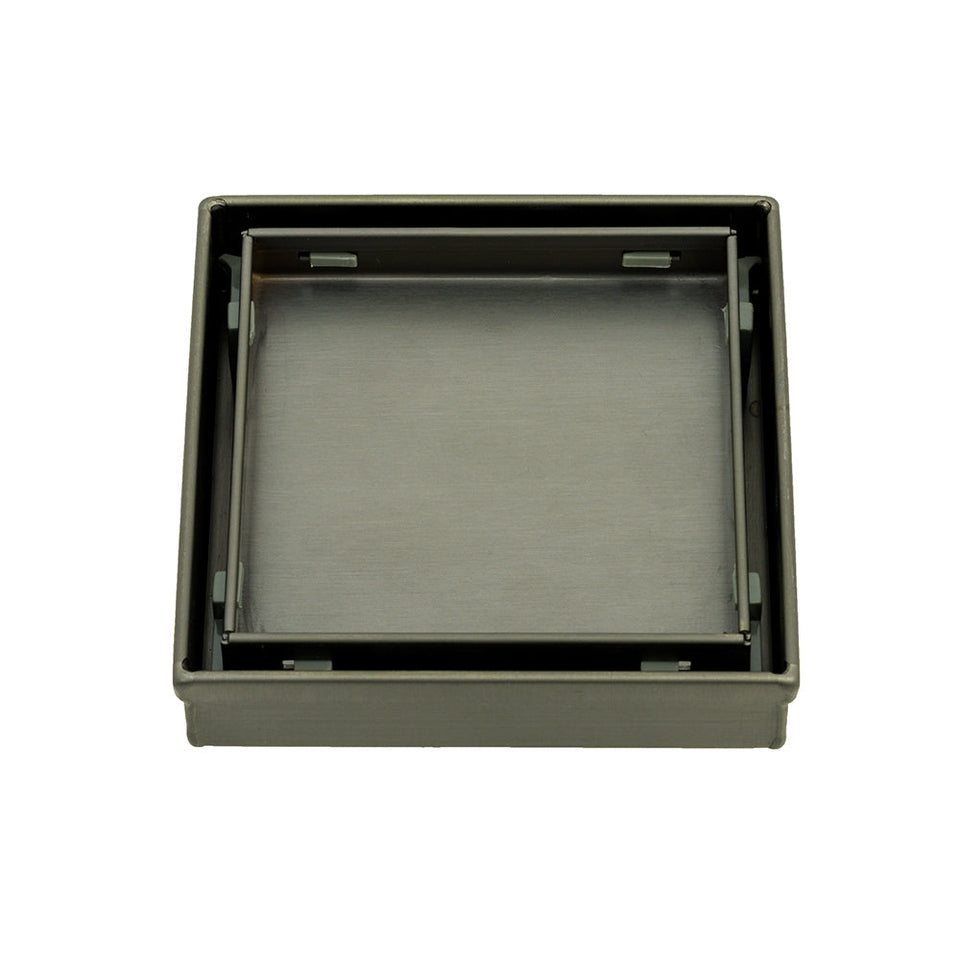 Radiant Square Tile Insert Floor Grate - Gun Metal Grey / 100x100mm / 74mm (316-GMG-RGS-100-74)