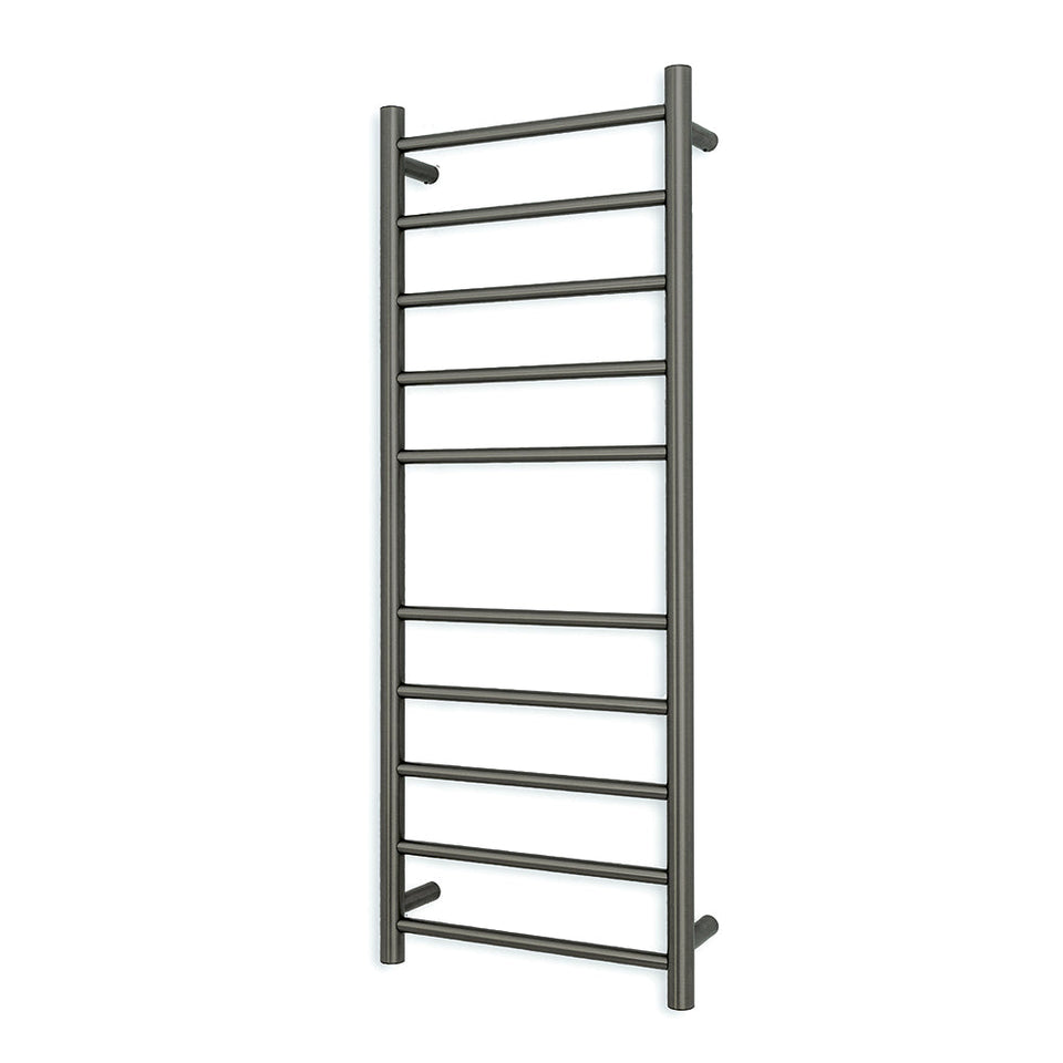 Radiant Heated Round Ladder - Gun Metal Grey / 430x1100mm / Bottom Left (GMG-RTR430LEFT)