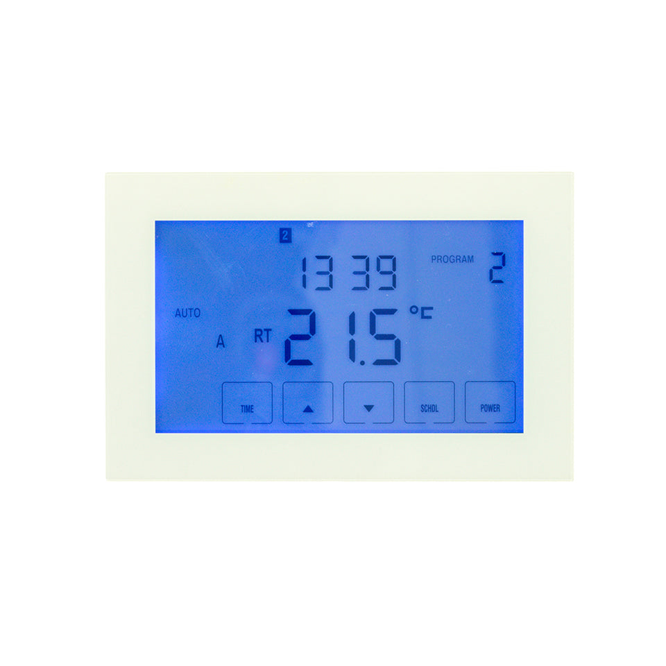 Radiant Premium Look Digital (WiFi Enabled) Dual Underfloor Heating Thermostat / Towel Rail Timer Switch White - Horizontal (GTSW-DUAL-H-WIFI)