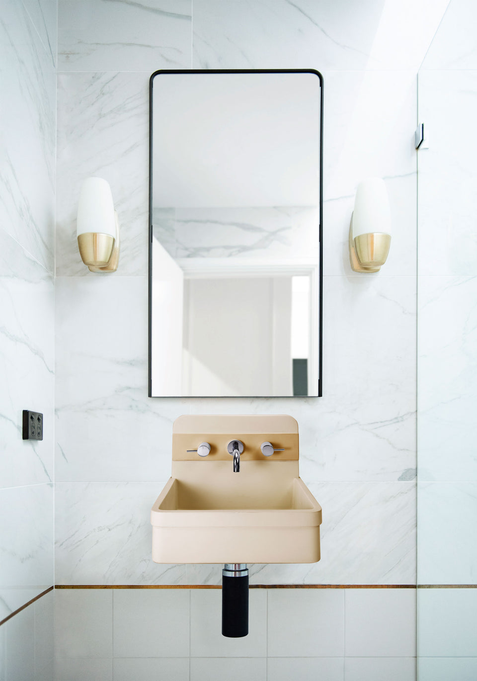 Nood Co Herbert Basin - Two Tone - Wall Hung (Custard)