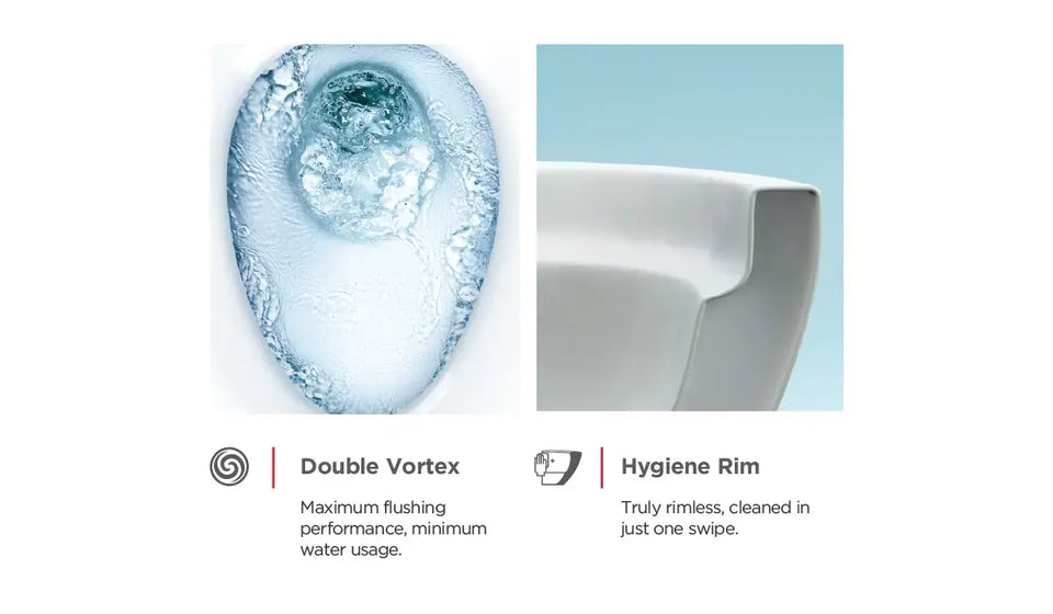 American Standard Cygnet Hygiene Rim Round CCBTW - Bottom Inlet with SpaLet E-Bidet Seat