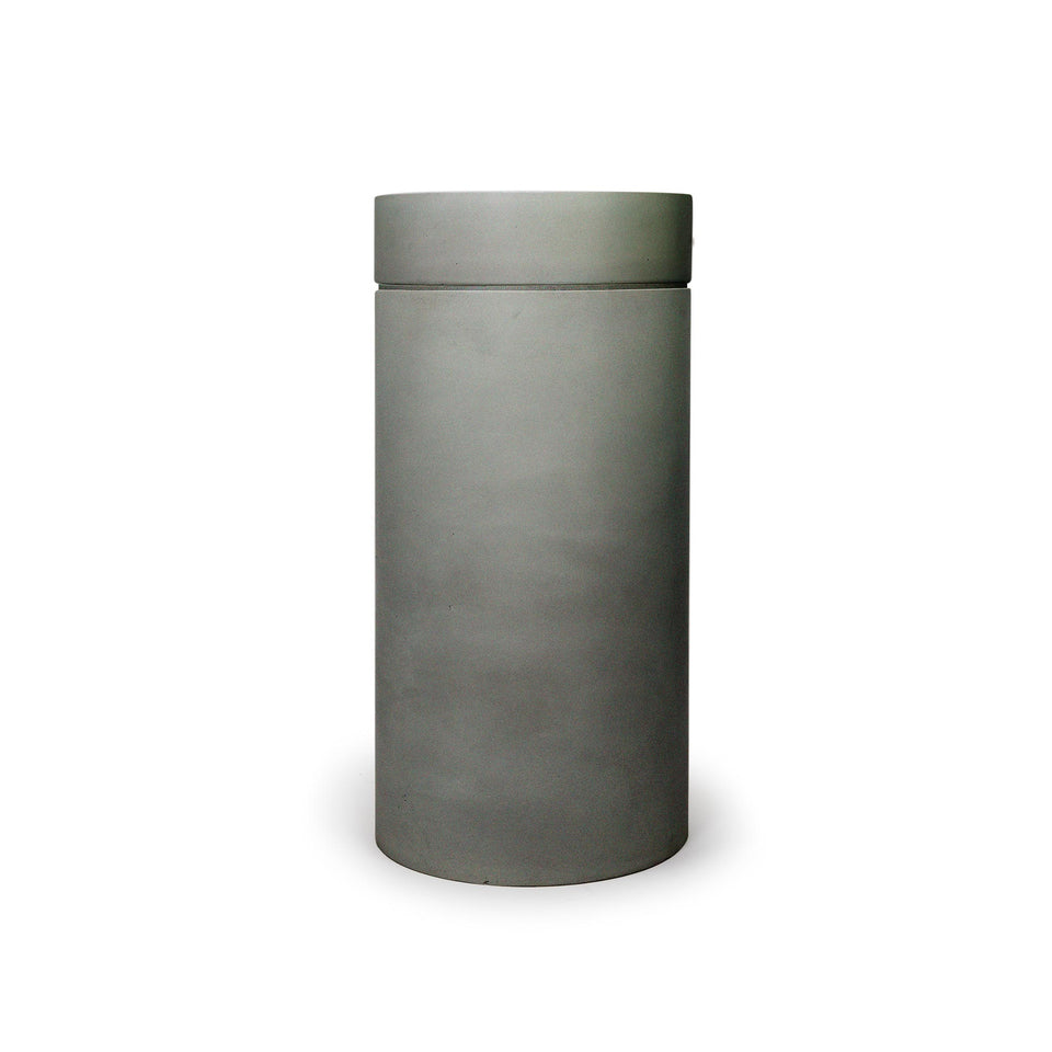 Nood Co Cylinder with Tray - Hoop Basin  (Mid Tone Grey,Clay)