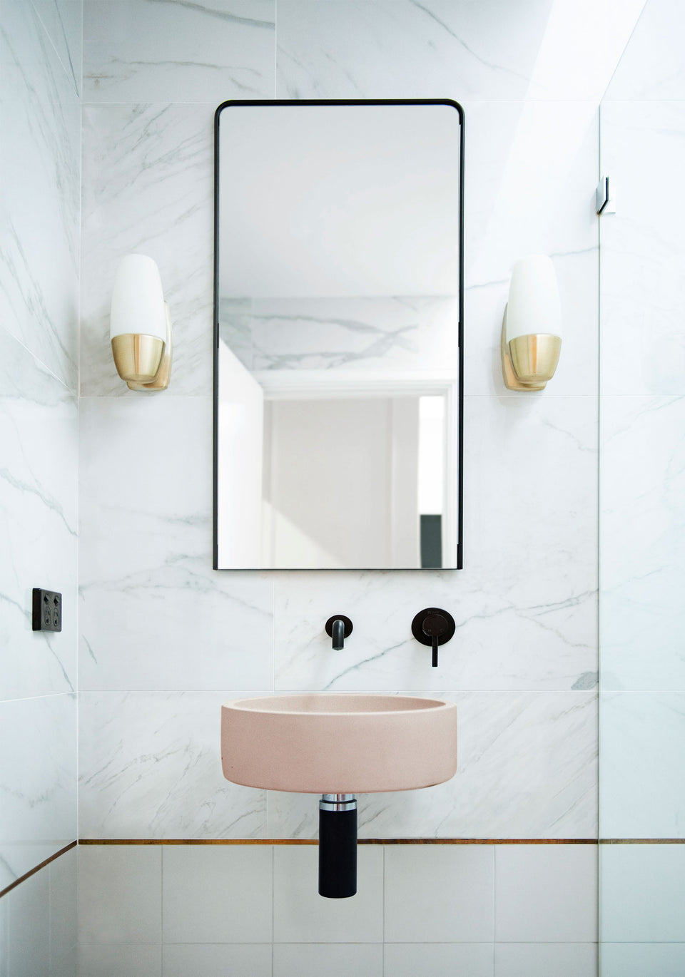 Nood Co Hoop Basin - Wall Hung (Blush Pink)