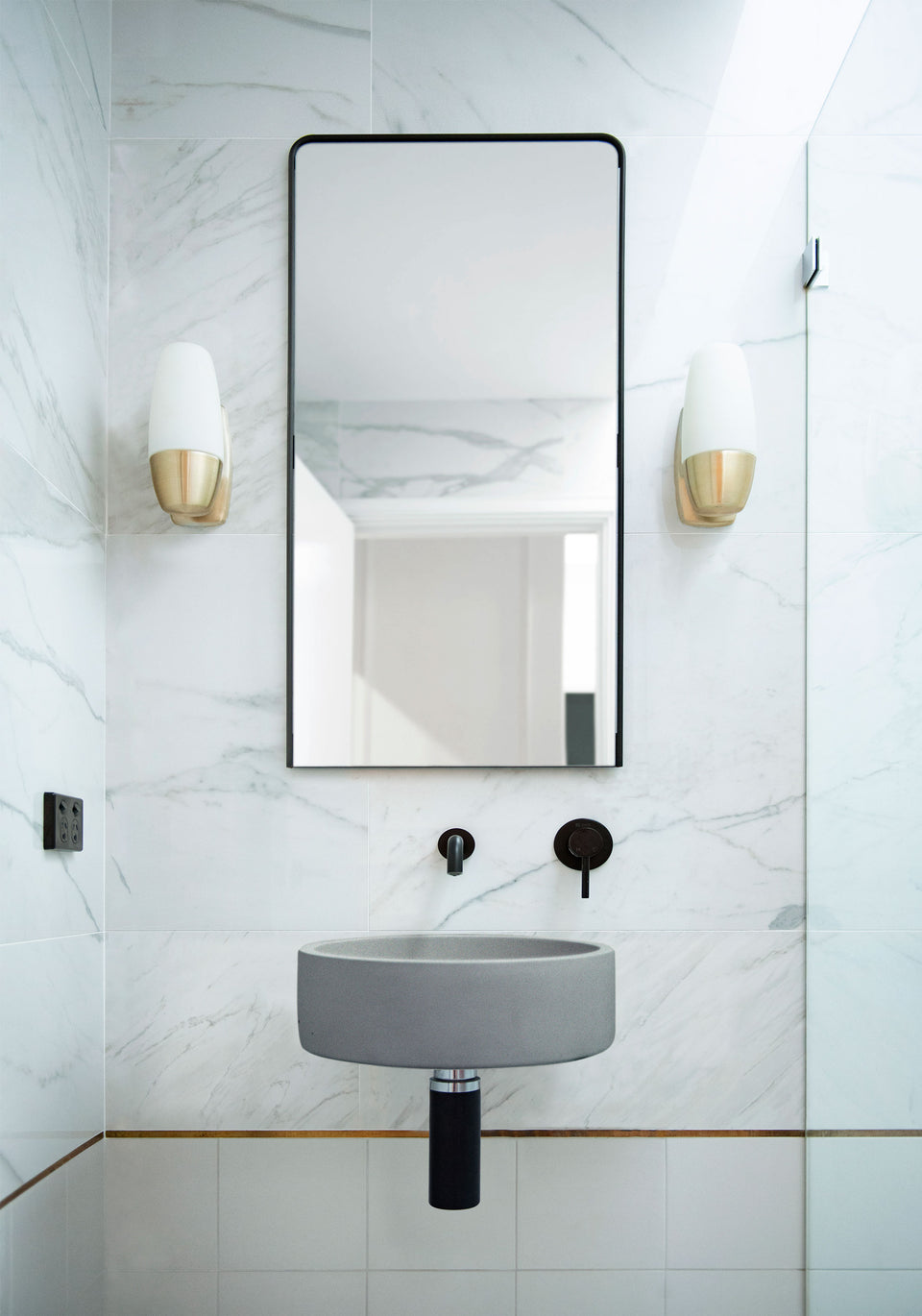 Nood Co Hoop Basin - Wall Hung (Sky Grey)
