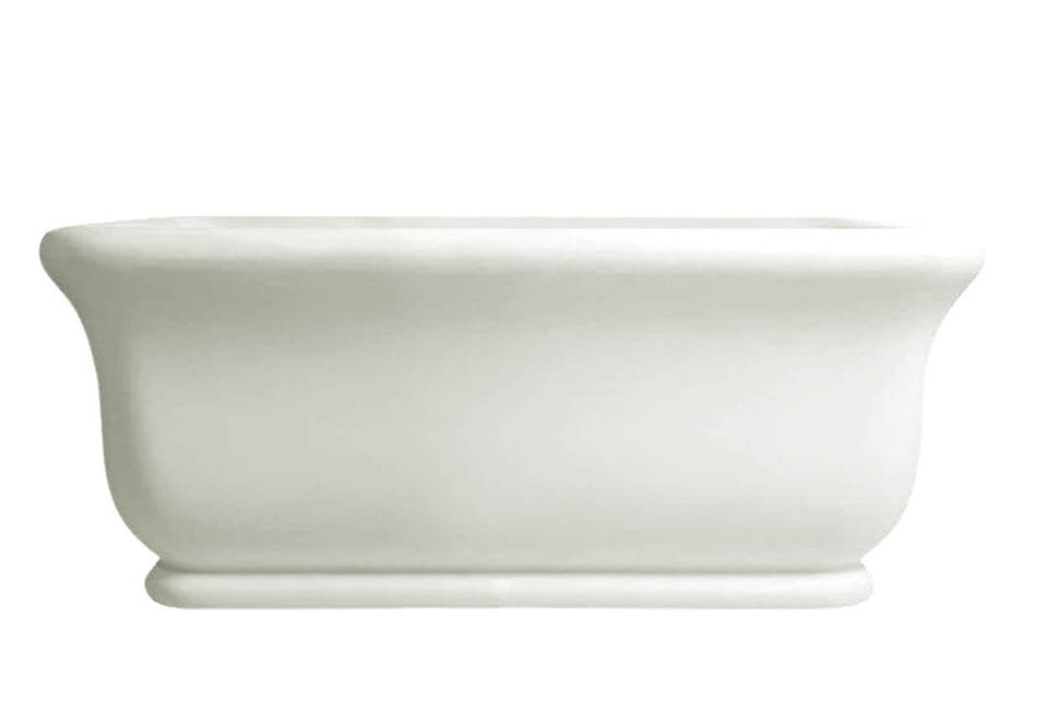 Turner Hastings Kirkham 160 x 85 TitanCast Solid Surface Freestanding Bath - Satin Silk White (KI1600TCB-OF)