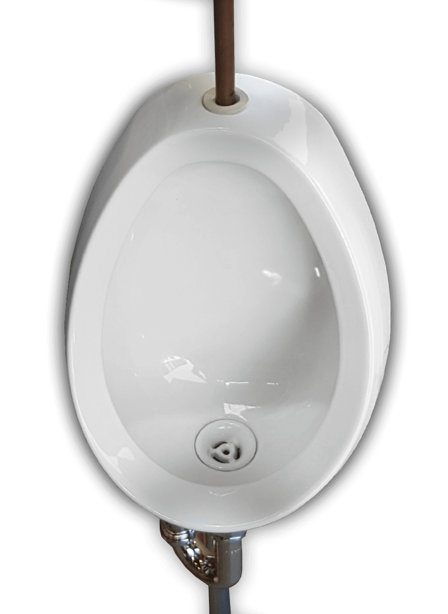 Turner Hastings Leon Ceramic Urinal - Top Inlet, Bottom Outlet
