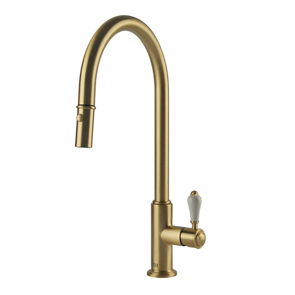 Turner Hastings Ludlow Pull Out Sink Mixer - Brushed Brass (LU109PM-BB)