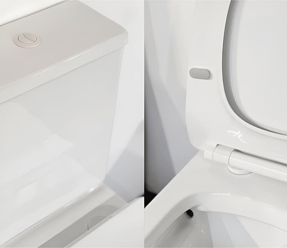 Studio Bagno Manhattan Series White Button + Seat Hinge Cover Kit (KIT-MFBSC-WHT)
