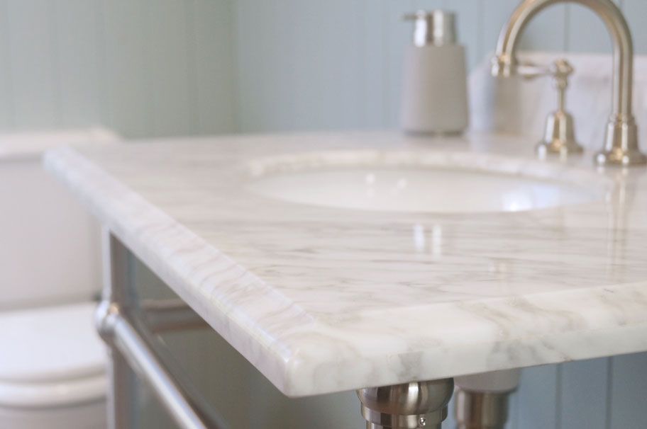 Turner Hastings Mayer Basin Stand With 90 x 55 Real Carrara Marble Top - Brushed Nickel (MA903WS-BN-1TH) 4