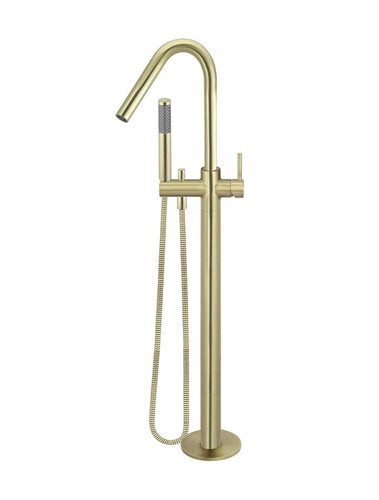 Round Freestanding Bath Spout and Hand Shower - Tiger Bronze