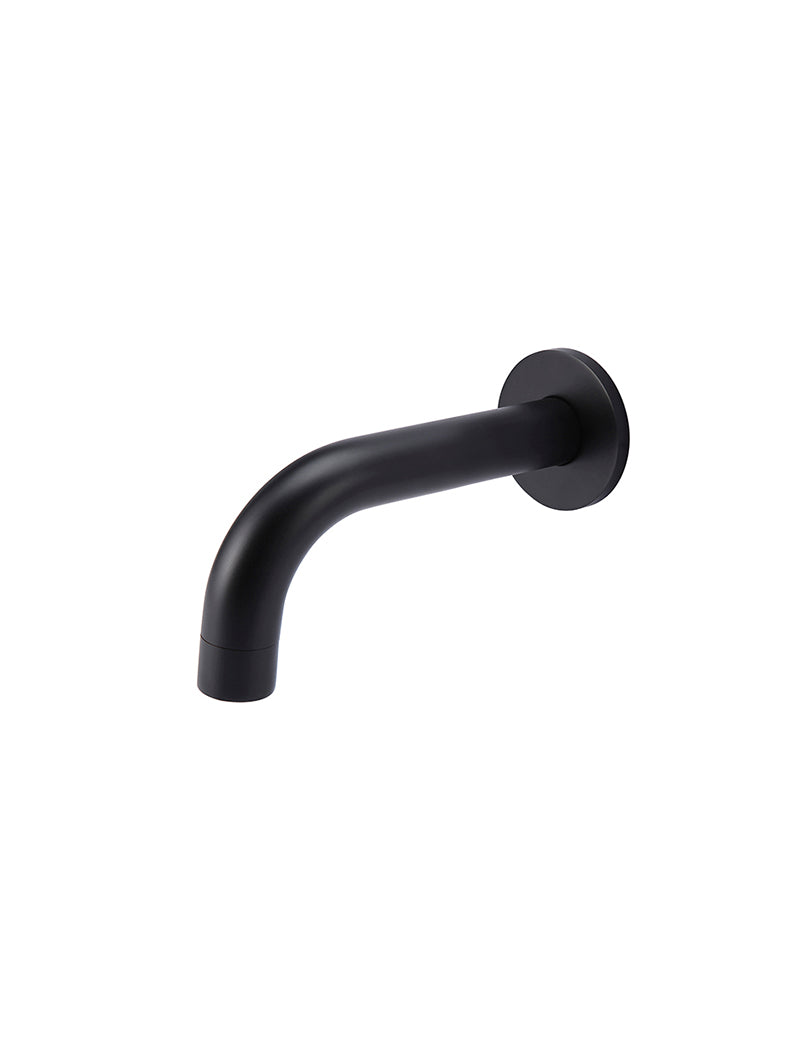 Meir Round Curved Basin Wall Spout - Matte Black (MBS05-130)