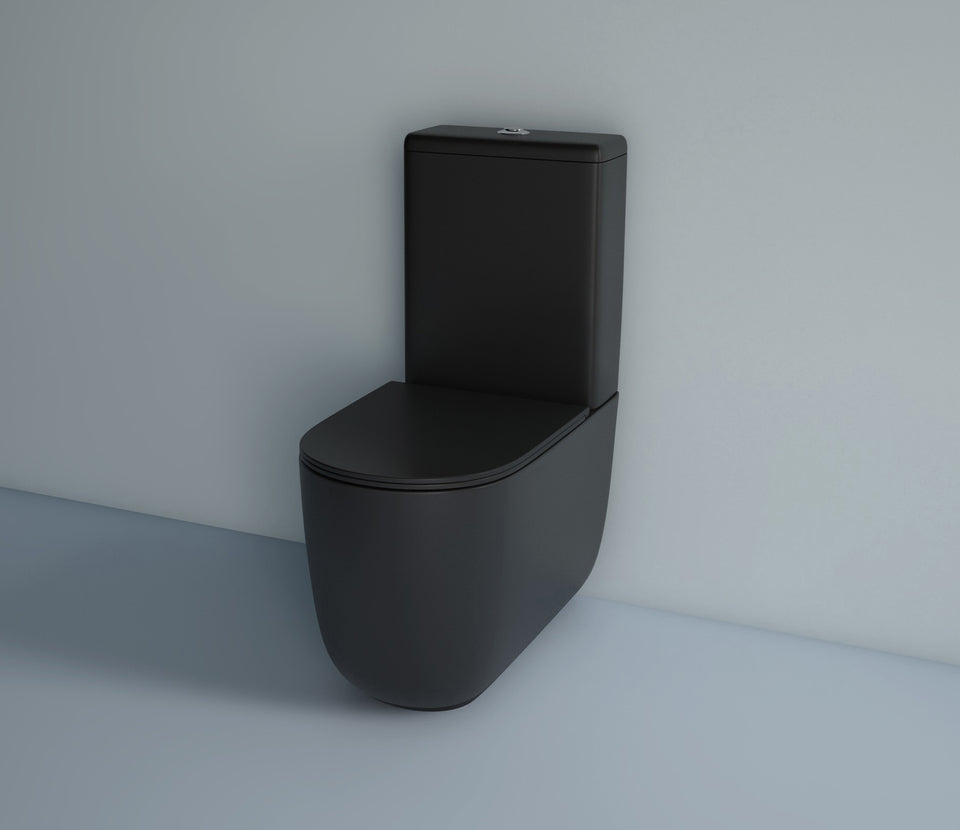 Studio Bagno Milady Rimless Back to Wall Suite - Matte Black (MIL001/MB)