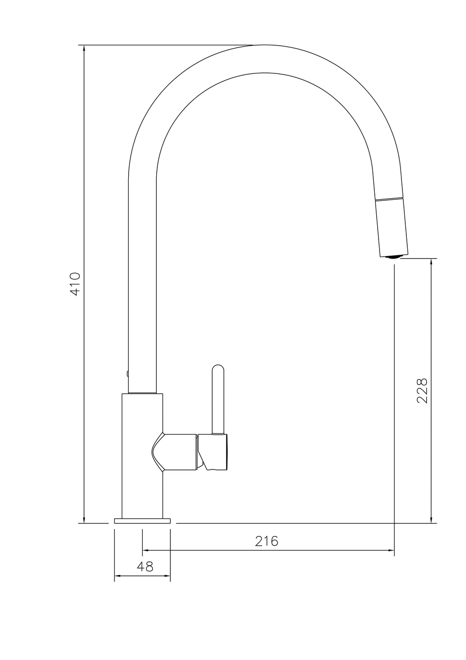 Turner Hastings Naples Pull Out Mixer Tap - Matte Black (NA305PM-MB) 2