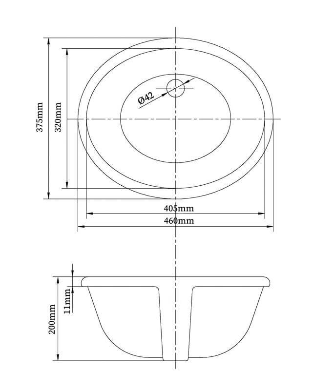 Turner Hastings Narva 48 x 39 Under Counter Basin