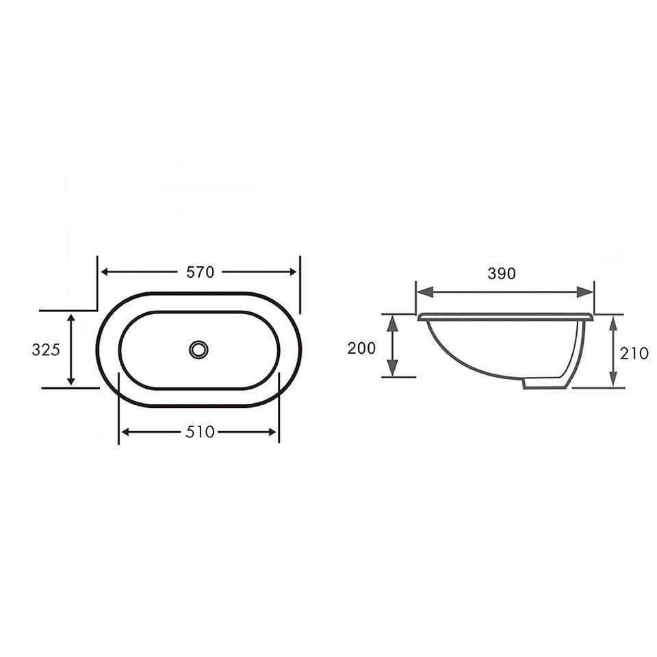 Turner Hastings Narva 57x 39 Undercounter Pill Basin - Gloss White (NA571UPB-GW) 4