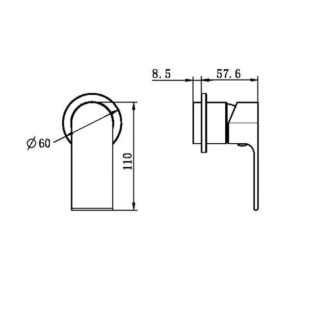 Nero Bianca Shower Mixer 60mm Plate Trim Kits Only