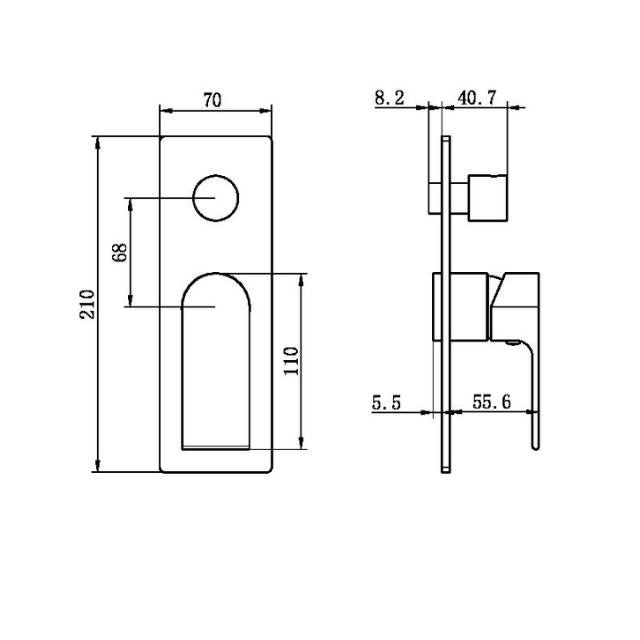 Nero Bianca Shower Mixer With Divertor Trim Kits Only