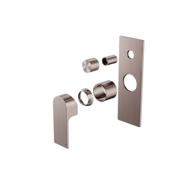 Nero Bianca Shower Mixer With Divertor Trim Kits Only - Brushed Bronze