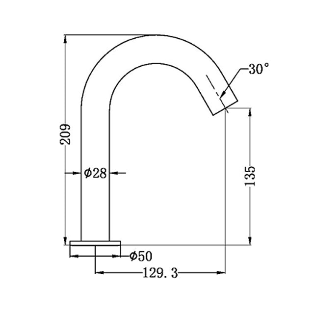 Nero Electronic Sensor Bench Basin Tap Curved Gooseneck