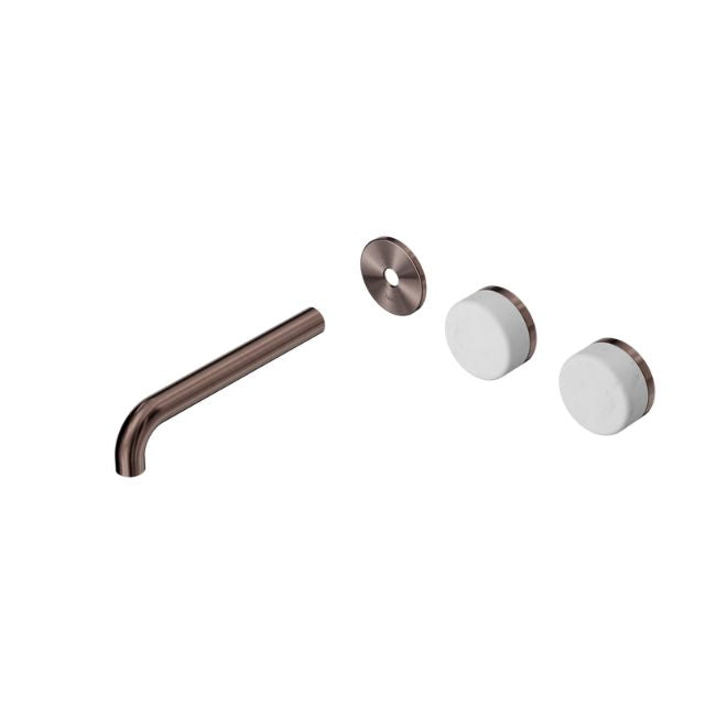 Nero Serenity Wall Basin/Bath Set Offset Spout With Carrara Handles Trim Kit Only