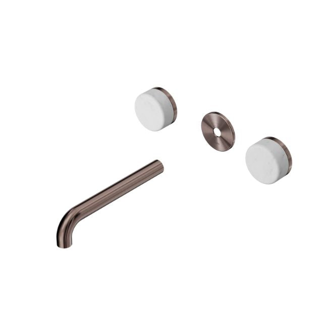 Nero Serenity Wall Basin Set 160/185/220mm Spout With Carrara Handle Trim Kit Only Brushed Bronze
