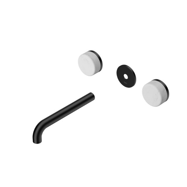 Nero Serenity Wall Basin Set 160/185/220mm Spout With Carrara Handle Trim Kit Only Matte Black