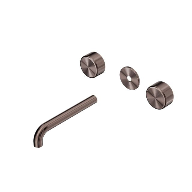 Nero Serenity Wall Basin Set 160/185/220mm Spout With Metal Handle Trim Kit Only Brushed Bronze