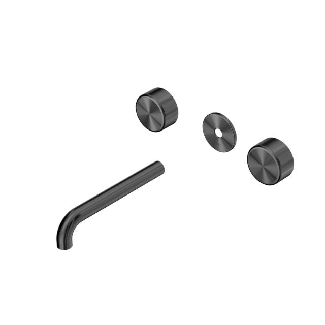 Nero Serenity Wall Basin Set 160/185/220mm Spout With Metal Handle Trim Kit Only Gun Metal