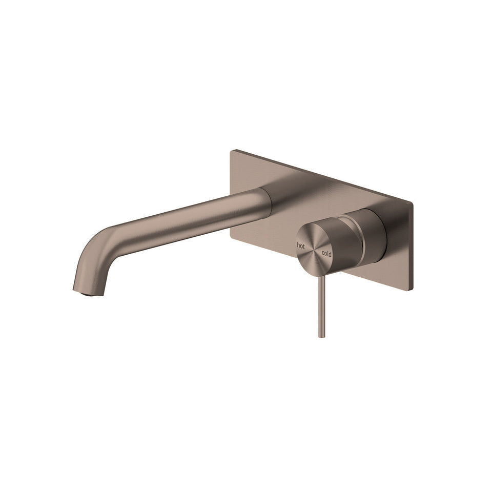 Nero Mecca Wall Basin Mixer 160mm Spout - Brushed Bronze (NR221907a160BZ)