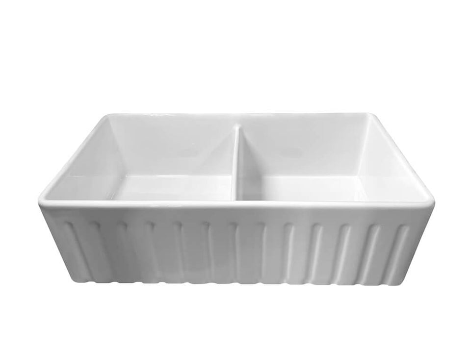 Turner Hastings Novi 84 x 46 Fine Fireclay Gloss White Farmhouse Butler Sink (NO84FS) 5