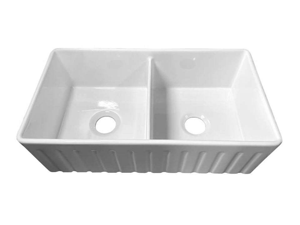 Turner Hastings Novi 84 x 46 Fine Fireclay Gloss White Farmhouse Butler Sink (NO84FS) 4