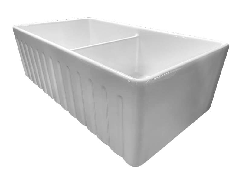 Turner Hastings Novi 84 x 46 Fine Fireclay Gloss White Farmhouse Butler Sink (NO84FS) 2